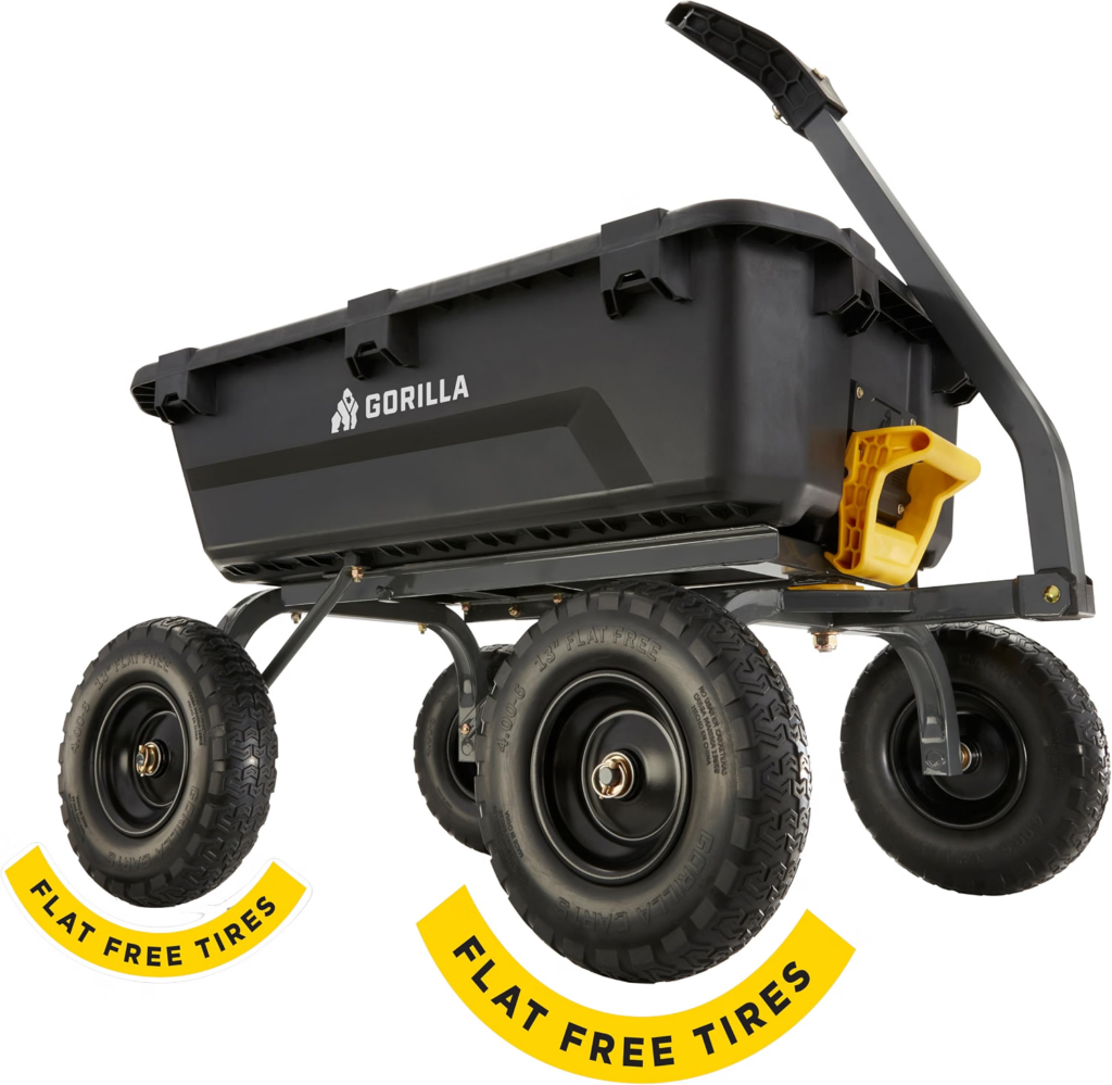 Gorilla Carts Heavy-Duty Poly Yard Dump Cart for leaves mulch firewood and fall cleanup