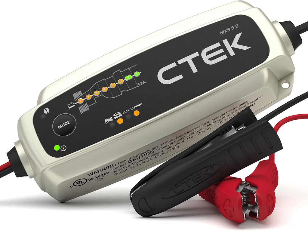 CTEK MXS 5.0 battery charger for AGM, EFB, and lead-acid vehicle batteries