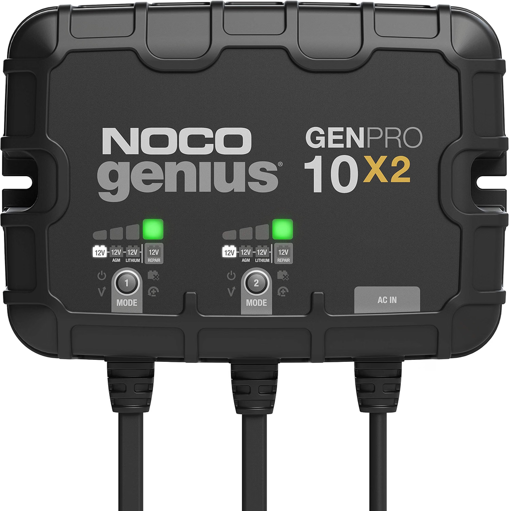 NOCO GENIUS10 smart battery charger for larger car, truck, and deep-cycle batteries