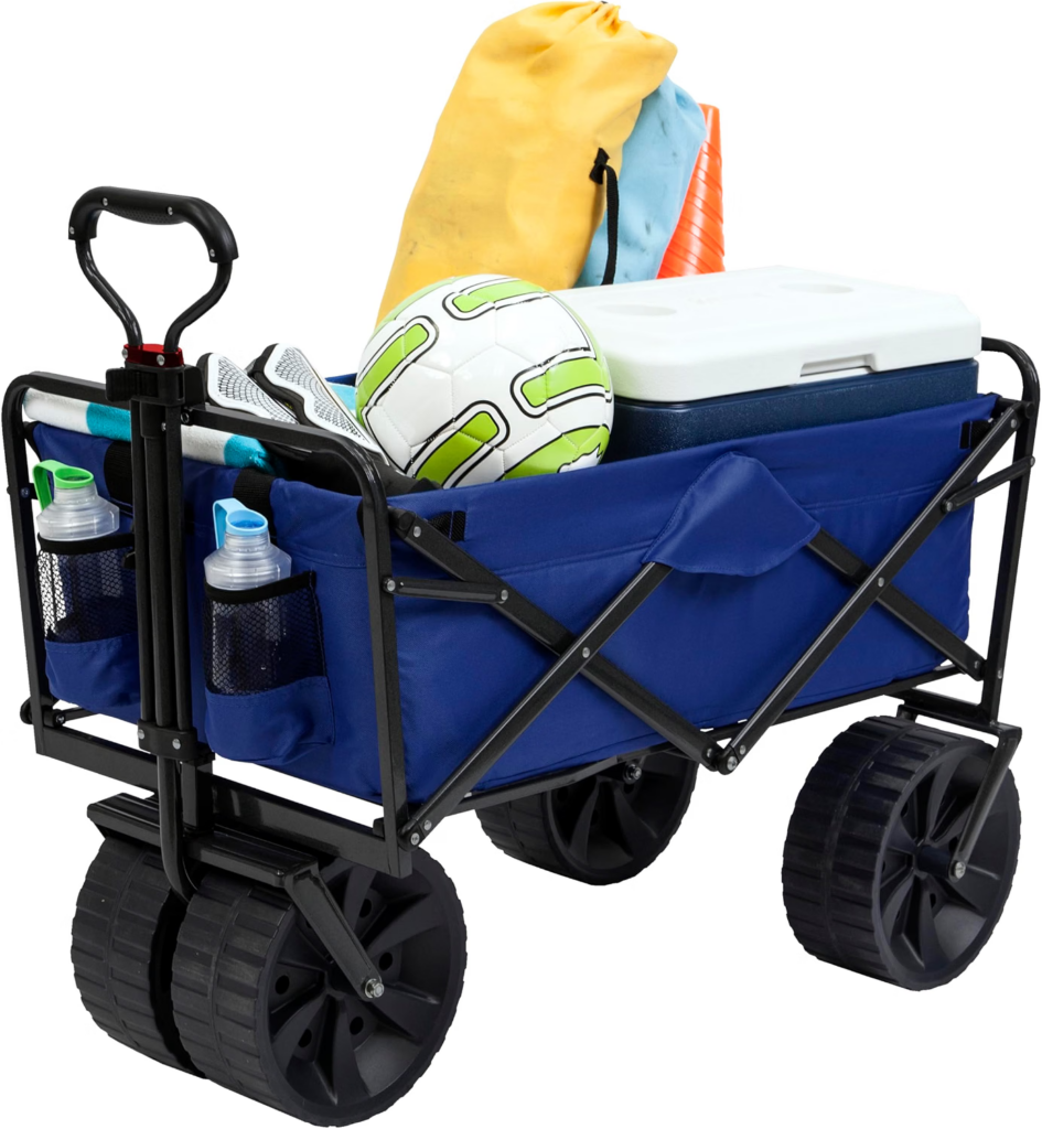 MacSports Heavy Duty Collapsible Folding Wagon for light yard work and compact storage