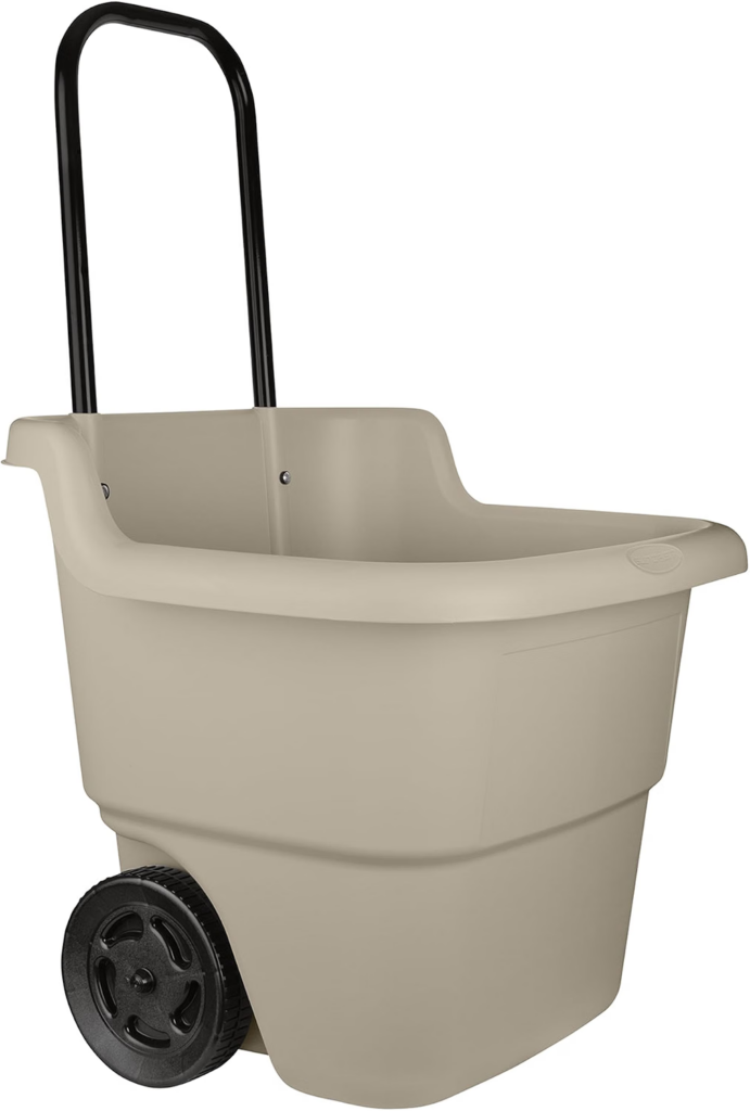 Suncast Resin Rolling Lawn and Garden Cart for small yards garden tools and light cleanup
