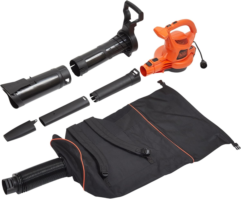 BLACK+DECKER BEBL7000 handheld blower vacuum mulcher with backpack-style leaf collection bag